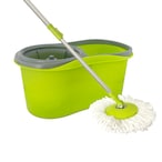 اشتري Royalford Rf8866 Easy Spin Mop And Bucket Set, 360 Spinning Mop Bucket Home Cleaner, Extended Easy Press Stainless Steel Handle  Easy Wring Dryer Basket, 1 Extra Mop Head في الامارات