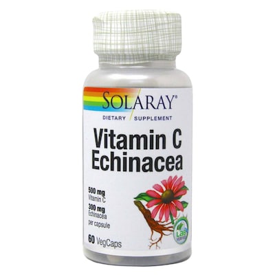 Solaray Vitamin C Echinacea Veg Capsules 60 Pieces