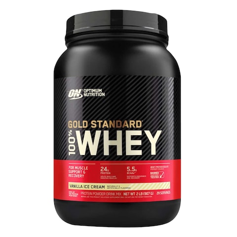 Optimum Nutrition 100% Whey Gold Standard Vanilla Protein Powder 907g