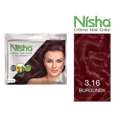 Nisha Creme Hair Color 40ml Wine Burgundy