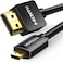 Ugreen 30103 Micro HDMI To HDMI Adapter Cable, Male to Male High Speed HDMI Cable, Supports 3D 4K 60Hz 1080P Audio Return, 2 Meter, Black