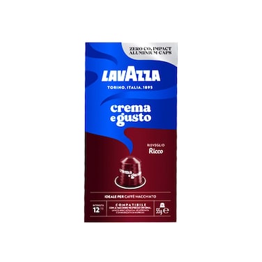 لافازا قهوة إسبريسو كريمية بمذاق غني، كبسولات ألومنيوم 10 قطع 55 غرام