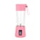 Generic-Pink Plastic 2 Blades Portable Electric Juicer Cup USB Charging Fruit Vegetable Blender Smoothie Mixer Squeezer Kitchen Tool