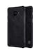 Nillkin Leather Qin Flip Case Cover For Samsung Galaxy A8 (2018) Black
