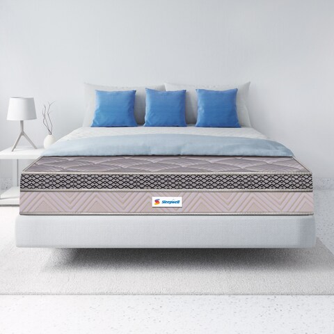 Sleepwell Fitrest Classic   Acuprofile PU Foam   Queen Bed Size   Medium Firm   Neem Fresche Technology   Anti Sag Mattress (200L x 160W x 20H cm)