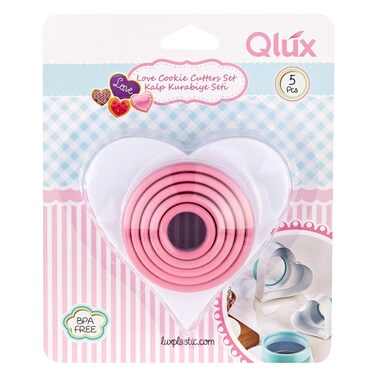 Qlux L539 Love Cookie Cutters Set 5 Pieces Pink