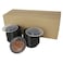 50pcs -Round Disposable Food Container - Black Base With Clear Lid -16oz