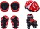 Top Gear Roller Skates Shoes, TG 9008, Adjustable For Kids, Double Row 4 Wheel With All Wheels, Fun For Kids, Red, Large