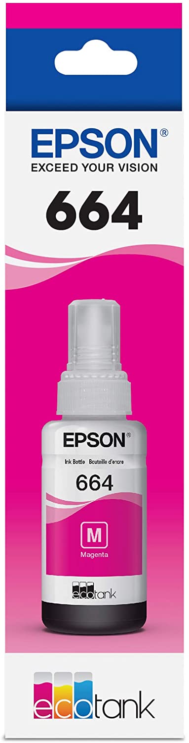 Epson T6643 Ecotank Magenta Color Ink Bottle 70ml Original Refill Ink