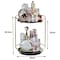 2-Layer 360 Degree Rotating Cosmetic Holder Stand Black/Gold