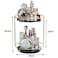2-Layer 360 Degree Rotating Cosmetic Holder Stand Black/Gold