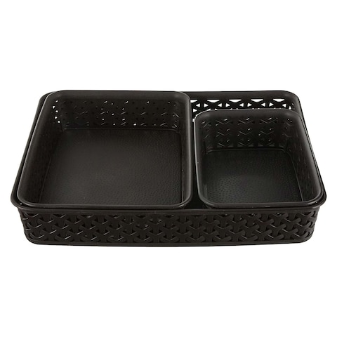 Curver Stationery Storage Box - Dark Brown