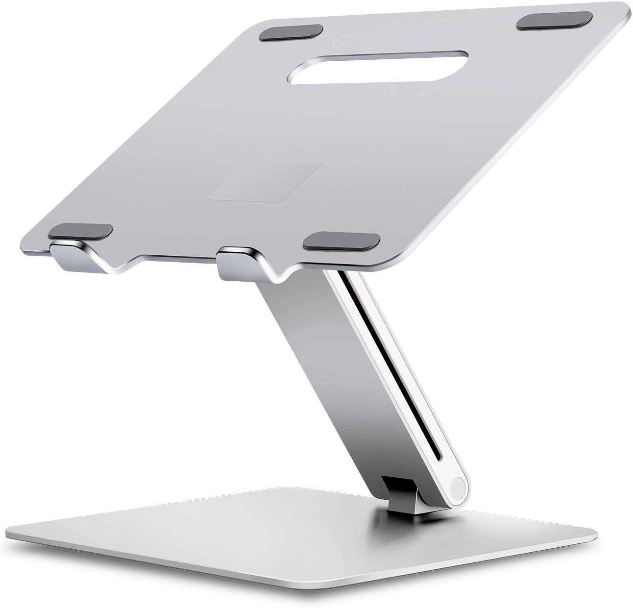 Upergo AP-2V Aluminum Height Adjustable Laptop Stand For Upto 11&quot; - 15.6&quot; Laptops, Ergonomic Laptop Stand For Desk, Aluminium Portable Laptop Riser Mount Stand For Laptop (Silver)