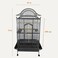 Bird Cage, Parrot cage, Black Metal Cage with Extra feed collector, Food Bowl, Birds Village, Modern Design, Indoor use, entertaining cage, Easy to Assemble, Black color, 170 cm height