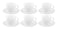Shallow Bone China Tiffany Cup and Saucer Set, White, 220 ml, JX113-C002-02, 6 Pcs Set