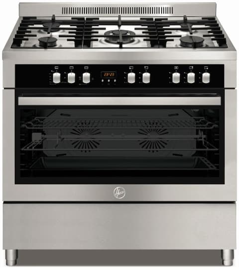 Hoover Free Standing Gas Cooker HGC-S95G-S Silver And Black 90x60cm