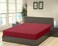 KLUB LINEN Stripe Microfiber Maroon Fitted Sheet Super -King 200 x 200 cm
