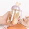 Lovely Rabbit Ear 300ml Glass Water Bottle With Plastic Cover For Kids
