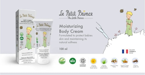 Le Petit Prince Organic Moisturizing Body Cream &ndash; Organic Calendula Extract &ndash; Protective And Soothing &ndash; Premium Quality Natural Ingredients &ndash; Safe Formula &ndash; Cosmos Organic Label - 100