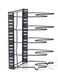 5-layers Pot Lid/Pan Holder Rack Organizer Black 38.5*4.3*21cm