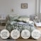 LUNA HOME Premium King Size Korean Bedding Set, Plain Cream and Green Color