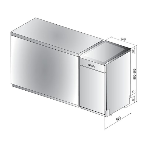 Indesit Freestanding Dishwasher - 10 Place Settings - Silver - DSFE-1B10S