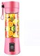 Generic USB Mini Electric Handheld Fruit Juicer Blender Cup, 380ml - Pink