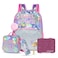 Eazy Kids - 18" School Bag, Glitter Bento Box, Lunch Bag, Pencil Case, Set of 4 - Girl Power Pink