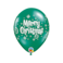 Qualatex Merry Christmas Ornaments Latex Balloons- 6-Pieces- 11-Inch Size- Emerald Green
