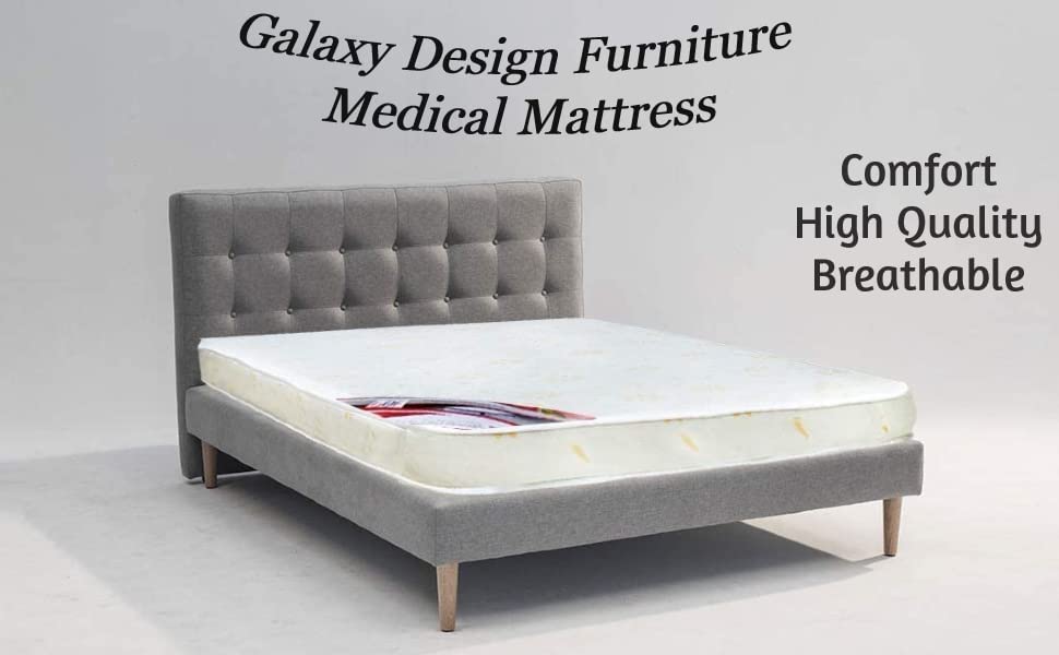 Galaxy Design Medical Mattress - White Color - Single Size (L x W x H) 190 x 150 x 26 cm - 5 Year Full Warranty