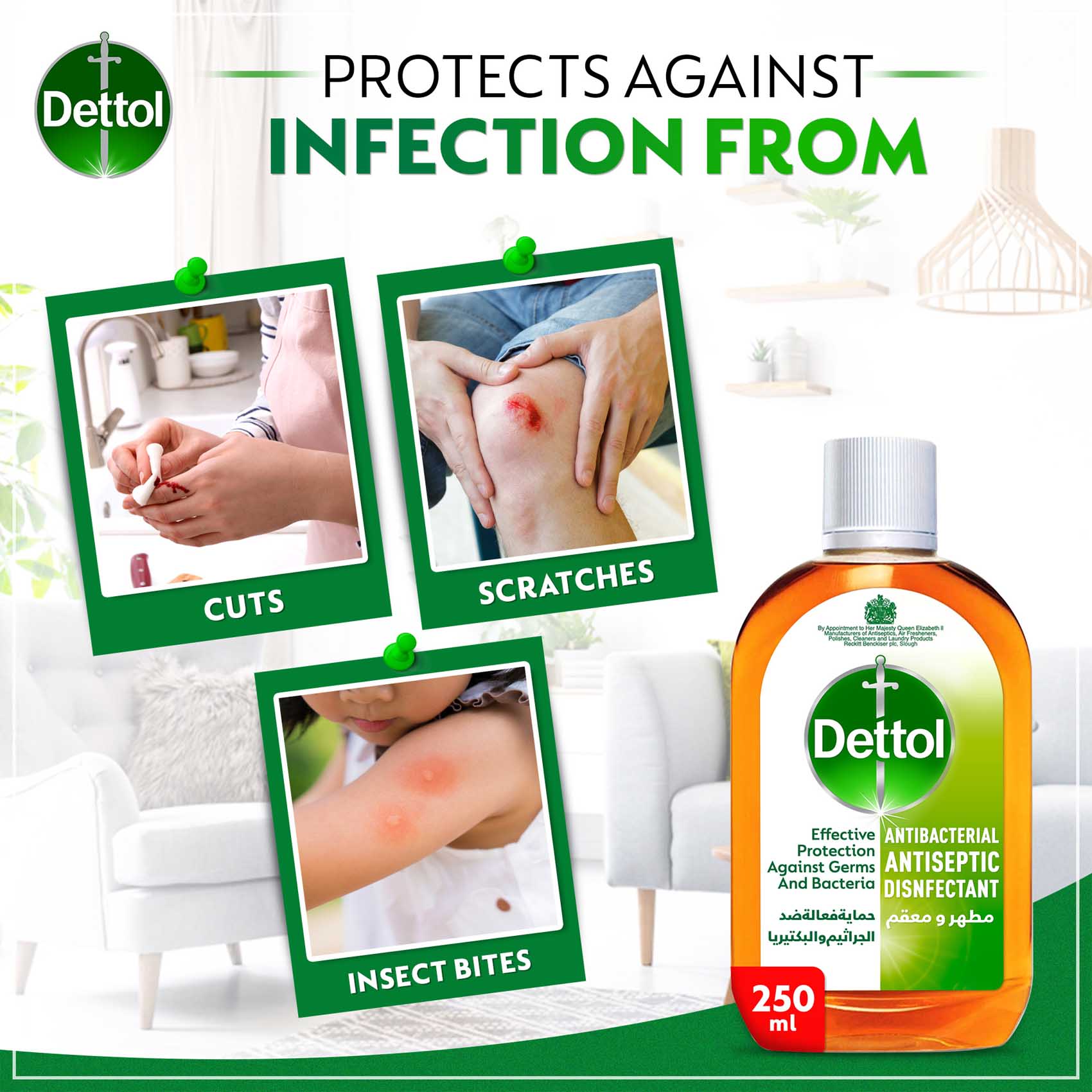 Dettol Antibacterial Antiseptic Disinfectant Liquid, 250ml