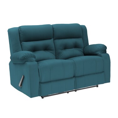 إن هاوس كرسي استرخاء مزدوج منجد بالمخمل - تركواز غامق - NZ30