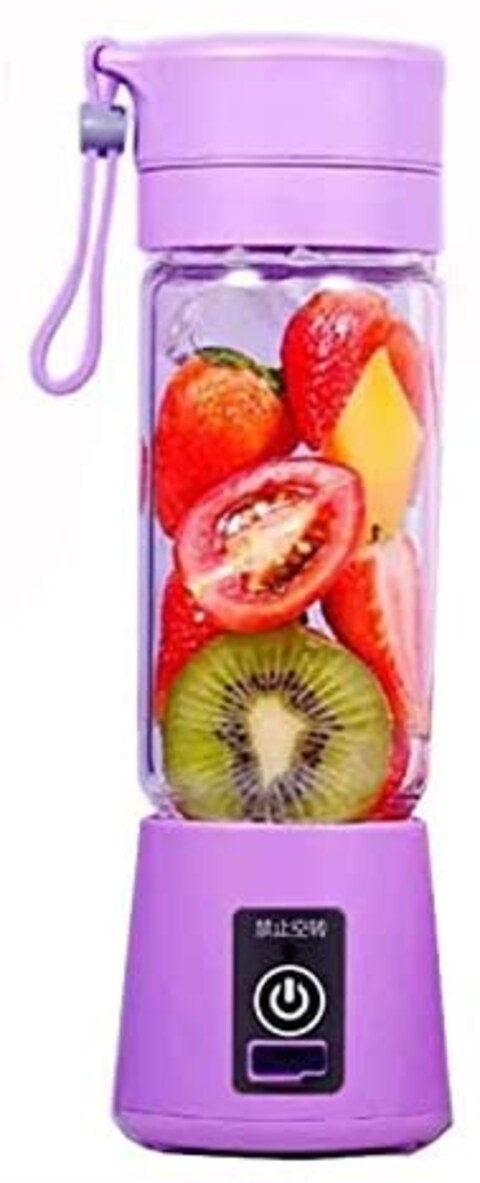 Generic Portable USB Mini Electric Fruit Juicer Blender Cup, 380ml - Purple
