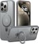 Torras UPRO Ostand Matte Series Ultra Magnetic for iPhone 15 Pro Case with  with Sturdy Stand, 12FT Military-Grade Shockproof &amp; Compatible with MagSafe Sleek Unbreakable Kickstand Case,Grey