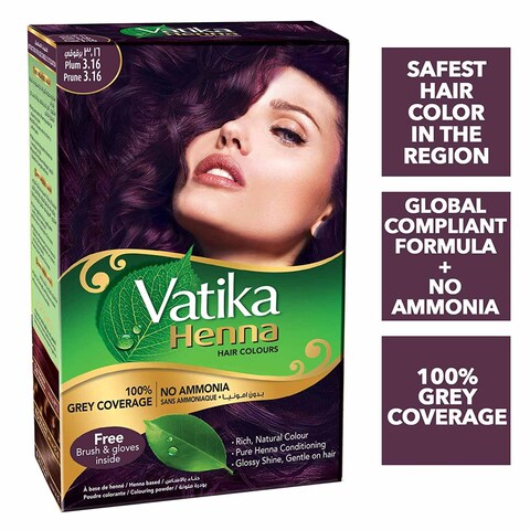 Vatika Henna Hair Color 3.16 Plum 6x10g