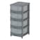 Cosmoplast Cedargrain 4 Tiers Storage Cabinet with Drawers and Wheels Dark Grey 50x40x92cm