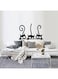 Outad Lovely Cute Three Big Eyes Cat Pattern Bedroom Wallpaper Sticker Black