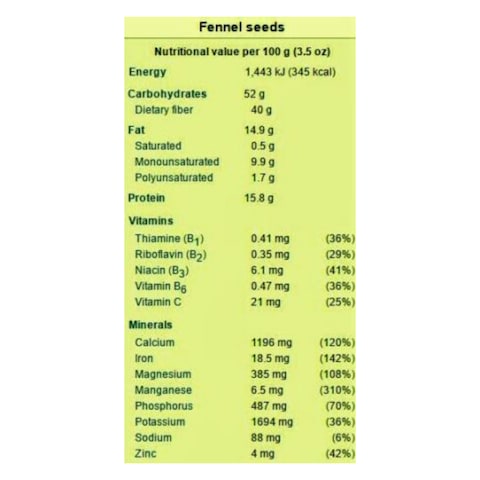 Naturalli Fennel Seeds 100g
