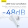 Baseus Wireless Earbuds, Hybrid Active Noise Isolation Bluetooth Earphones, Bluetooth 5.3 Headphones with Dual-mic + Al Noise Isolation Algorithm, 30H Playtime, APP Control White