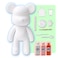 DIY CREATE YOUR OWN UNIQUE ACRYLIC FLUID POURING PAINT BEAR (9 inch - 23 cm) COMPLETE SET, colors: White, Light-Pink, Orange. Arts and Crafts, Customize Handmade Creative Birthday Gift