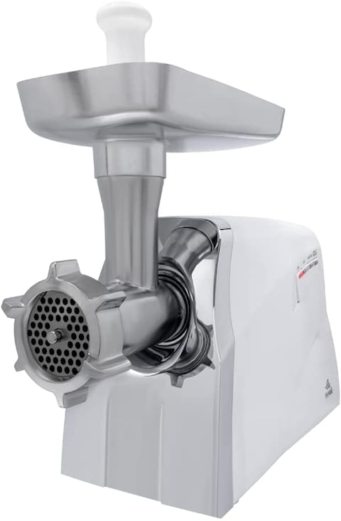 Evvoli Meat Grinder, Meat Mincer &amp; Sausage, Reverse Function, Digital Switches With Alarm System, 1600W, White, EVKA-MG1600W
