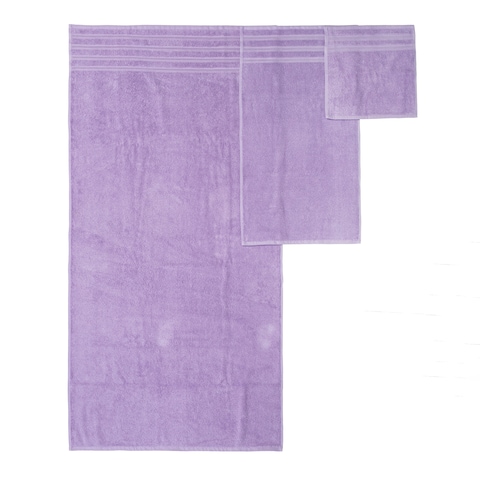 Safi Plus Luxury Hotel Quality 100% Turkish Genuine Cotton Towel Set, 2 Bath Towels 2 Hand Towels 2 Washcloths Super Soft Absorbent Towels for Bathroom &amp;amp; Kitchen Shower - Lilac Purple