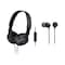 Sony MDREX15AP Earphones In-ear Black With Sony MDRZX110LP Headphones Over-ear Black