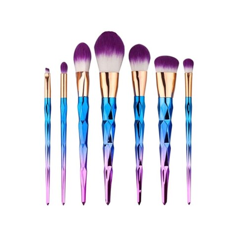 Buy 7Piece Professional Makeup Brush Set Blue/Pink in Saudi Arabia