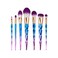 طقم من 10 فرش مكياج احترافية أزرق/زهري - 10-Piece Professional Makeup Brush Set Blue/Pink
