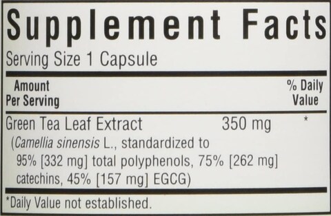 Bluebonnet Egcg Green Tea Leaf Extract, 60 Count