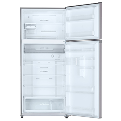 Toshiba - Invertor Refrigertor 2 Door With Glass Shelf 608 Ltrs Net Silver