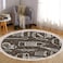 In House Velvet Turkish Round Decorative Carpet - Grey - 120x120cm