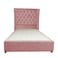 In House Lychee Velvet Bed Frame - Single - 200x120 cm - Light Pink