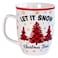 Let It Snow Christmas Trees Printed New Bone China Mug 340ml